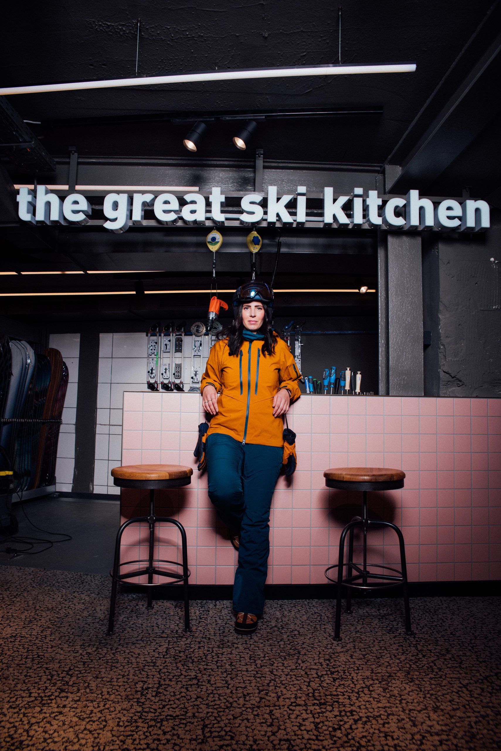 the great ski kitchen, model, skioutfit, skiservice