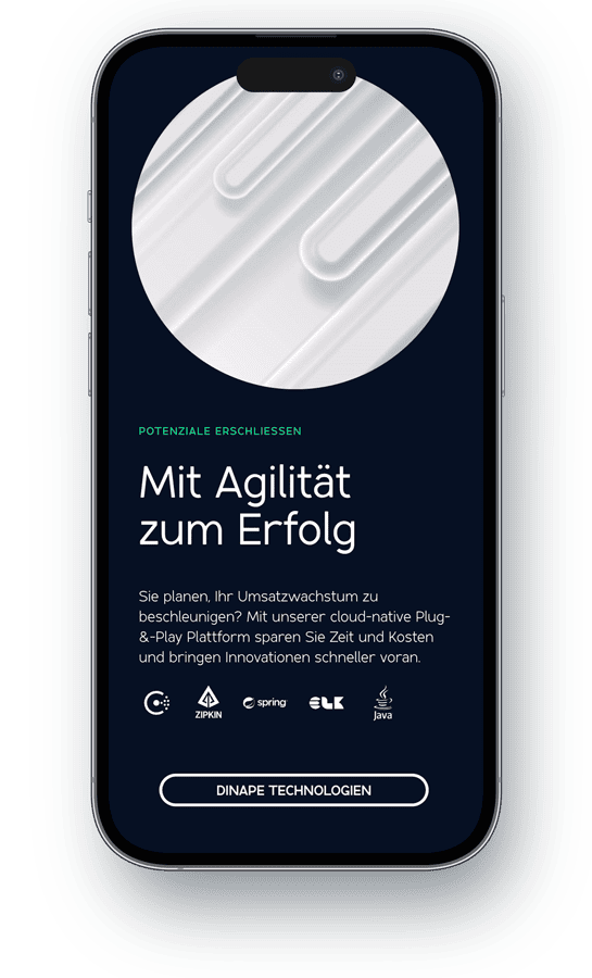 Das Webdesign von Dinape setzt auf eine klare und minimalistische Gestaltung, die die digitale Kompetenz des Unternehmens widerspiegelt.