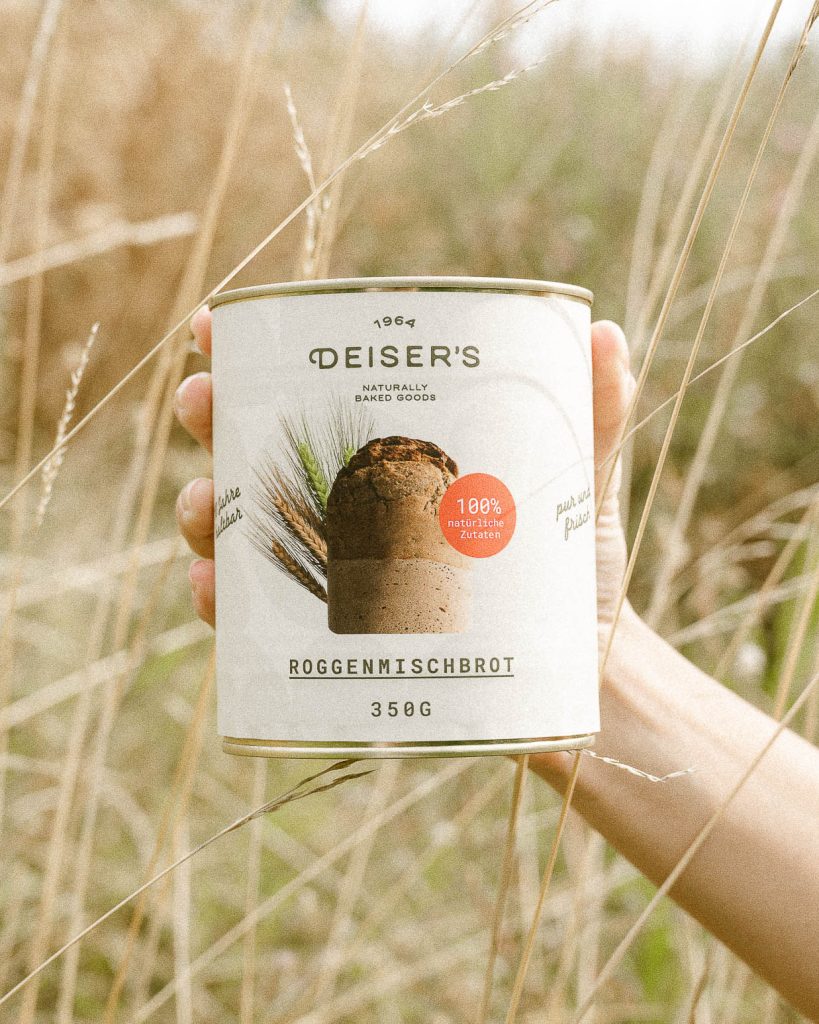 Deiser's Verpackungsdesign - Dosenbrot in authentischer Metalldose mit Brand Identity